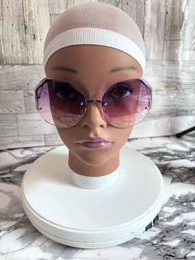 Octagonal Purple Gradient Women's Sunglasses